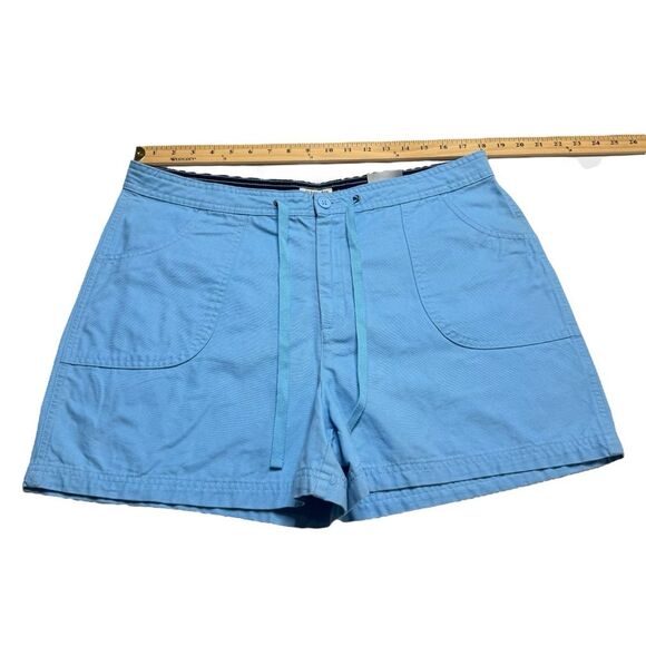 St John’s Bay Cotton Denim Shorts Flap Back Pockets Island Blue Sz 16 NWT - Picture 6 of 12